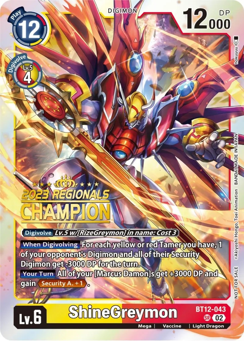 Shinegreymon [Bt12-043] (2023 Regionals Champion) [Across Time] 1
