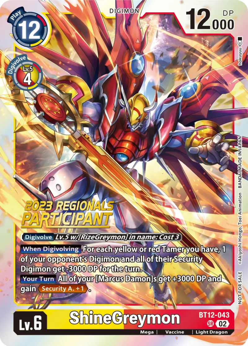 Shinegreymon [Bt12-043] (2023 Regionals Participant) [Across Time] 1