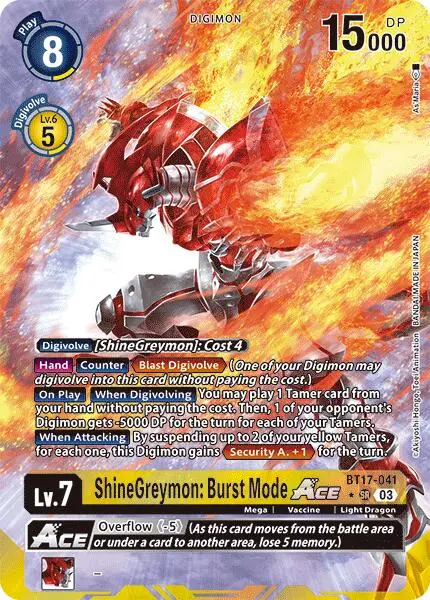 Shinegreymon: Burst Mode Ace [Bt17-041] (Alternate Art) [Secret Crisis] 1