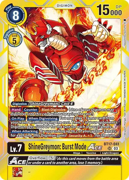 Shinegreymon: Burst Mode Ace [Bt17-041] [Secret Crisis] 1