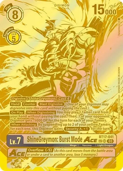 Shinegreymon: Burst Mode Ace [Bt17-041] (Textured) [Secret Crisis] 1