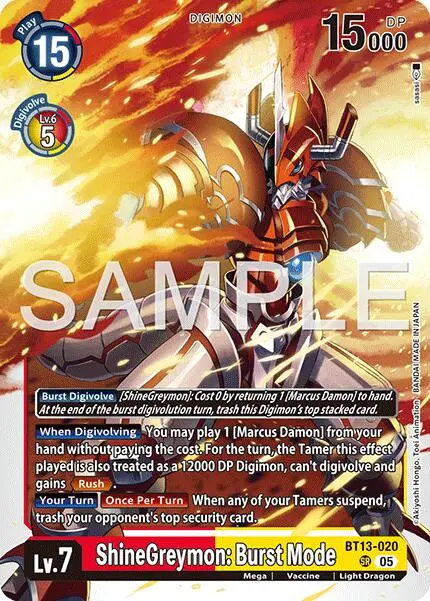 Shinegreymon: Burst Mode [Bt13-020] [Advanced Booster Digimon Generation] 1