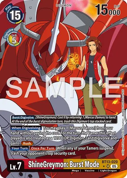 Shinegreymon: Burst Mode [Bt13-020] (Alternate Art) [Advanced Booster Digimon Generation] 1