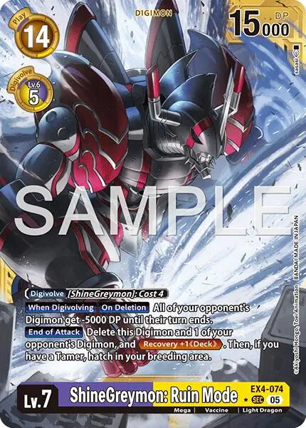 Shinegreymon: Ruin Mode [Ex4-074] (Alternate Art) [Advanced Booster Digimon Generation] 1