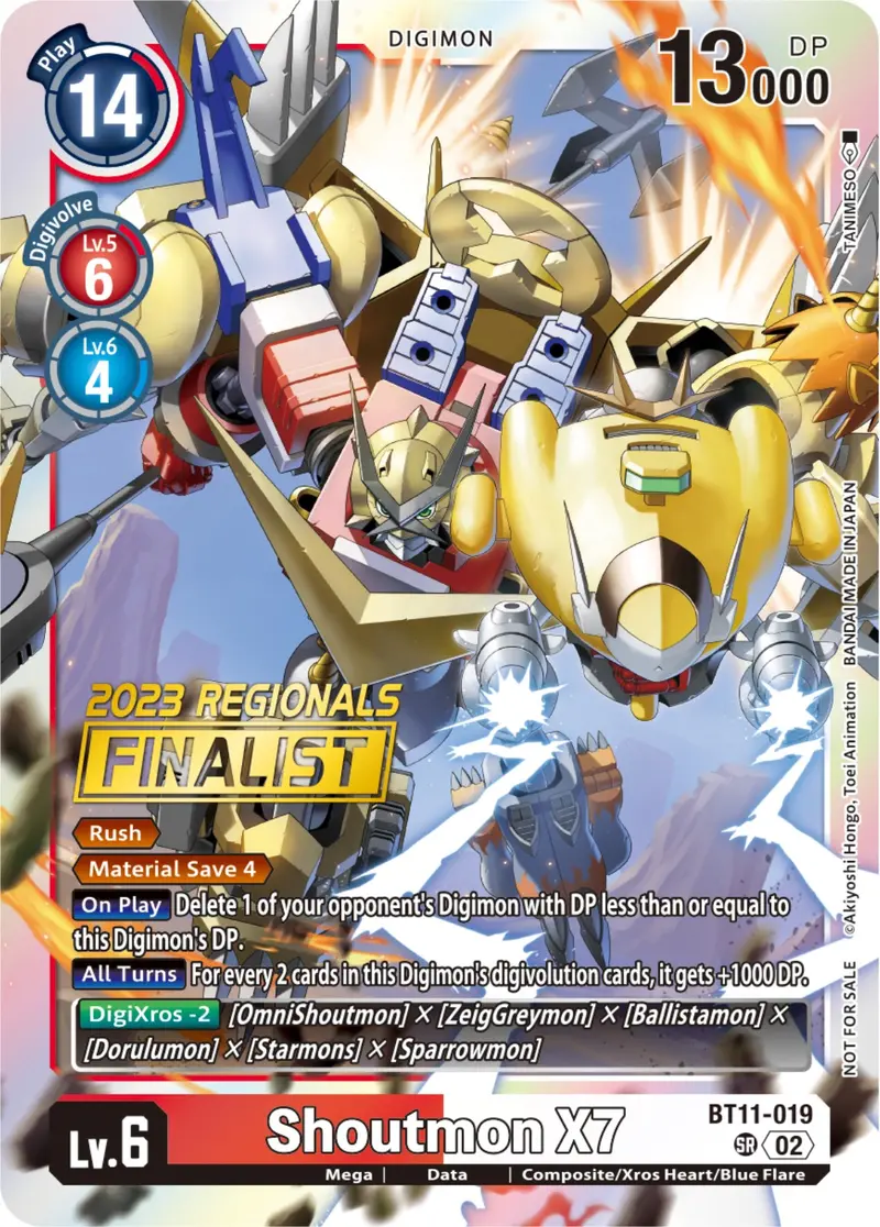 Shoutmon X7 [Bt11-019] (2023 Regionals Finalist) [Dimensional Phase] 1
