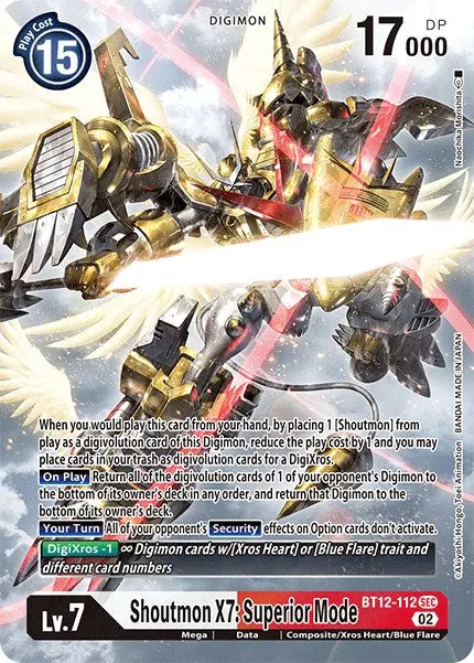 Shoutmon X7: Superior Mode [Bt12-112] (Alternate Art) [Across Time] 1