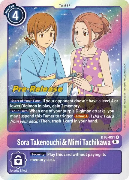 Sora Takenouchi & Mimi Tachikawa [Bt6-091] [Double Diamond Pre-Release Cards] 1
