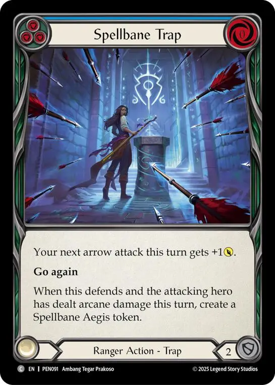 Spellbane Trap (Blue) (Rainbow Foil) [Pen091] (Compendium Of Rathe)  Rainbow Foil 1