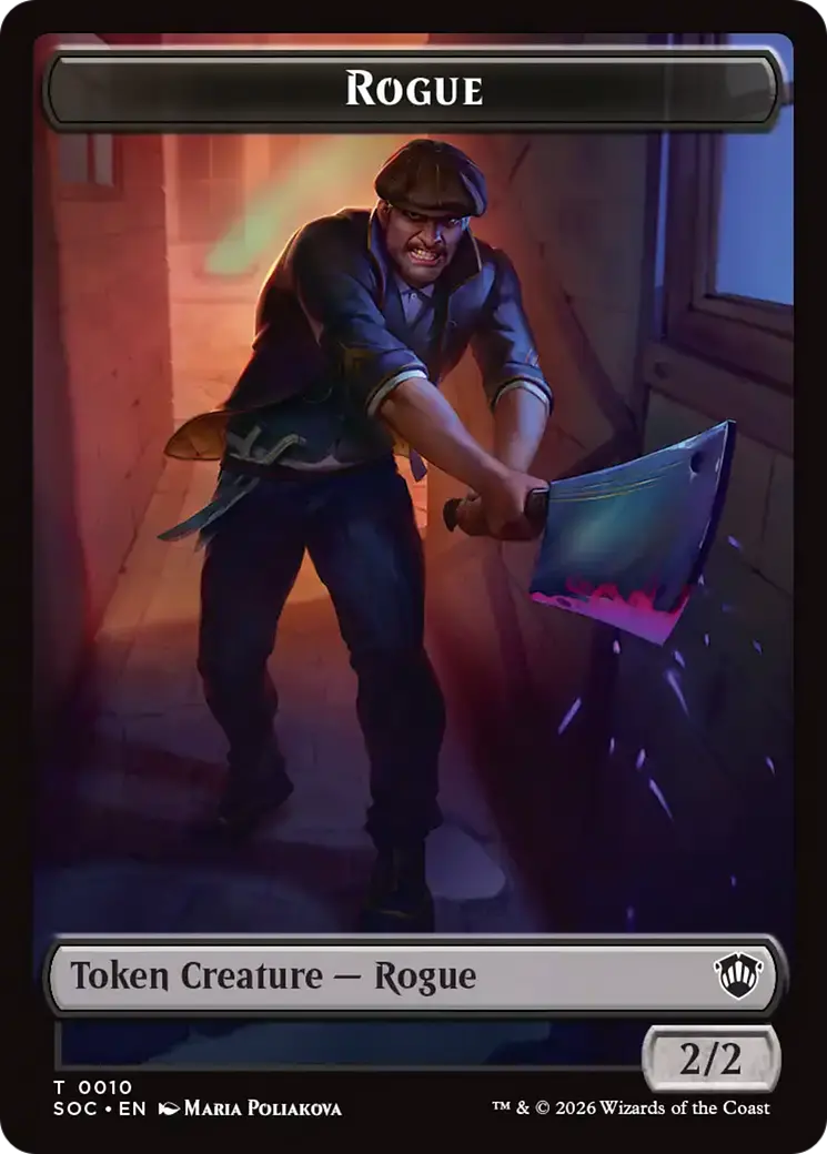 Spirit (0025) // Rogue Double-Sided Token [Secrets Of Strixhaven Commander Tokens] 2