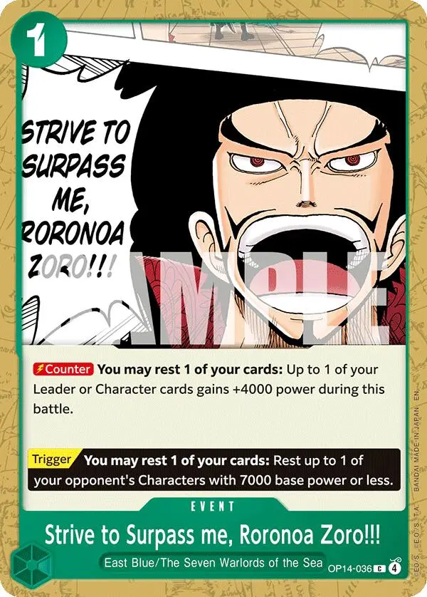Strive To Surpass Me, Roronoa Zoro!!! [The Azure Sea's Seven] 1