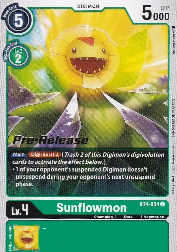 Sunflowmon [Bt4-054] [Great Legend Pre-Release Promos] 1