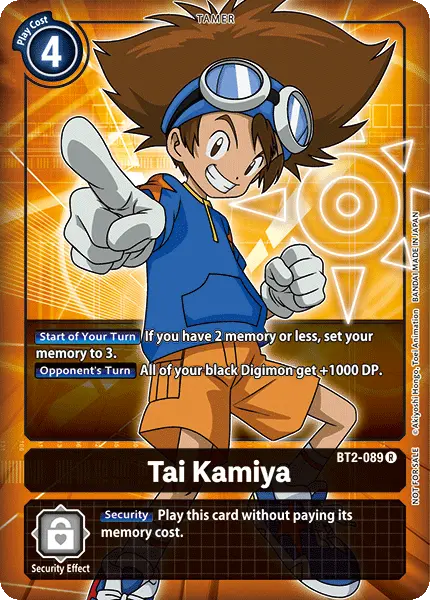Tai Kamiya [Bt2-089] (Buy-A-Box Promo) [Release Special Booster Ver.1.0 Promos] 1