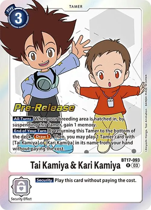 Tai Kamiya & Kari Kamiya [Bt17-093] [Secret Crisis Pre-Release Cards] 1