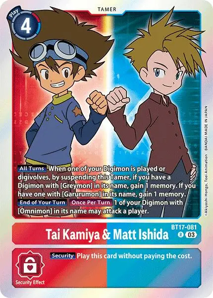 Tai Kamiya & Matt Ishida [Bt17-081] [Secret Crisis] 1