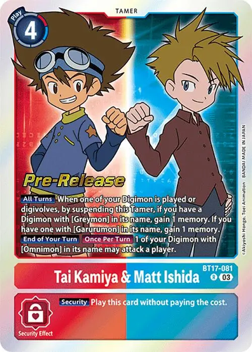 Tai Kamiya & Matt Ishida [Bt17-081] [Secret Crisis Pre-Release Cards] 1