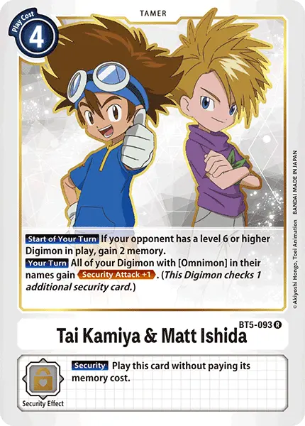 Tai Kamiya & Matt Ishida [Bt5-093] [Battle Of Omni] 1