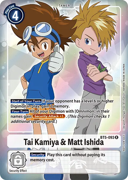 Tai Kamiya & Matt Ishida [Bt5-093] (Buy-A-Box Promo) [Battle Of Omni Promos] 1