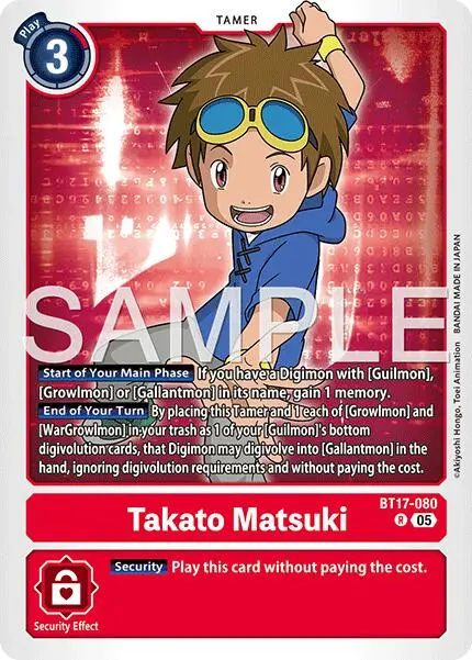 Takato Matsuki [Bt17-080] (Reprint) [Advanced Booster Digimon Generation] 1