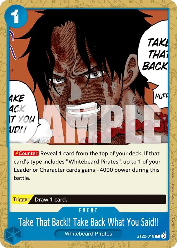 Take That Back!! Take Back What You Said!! [Starter Deck: Ace & Newgate] 1