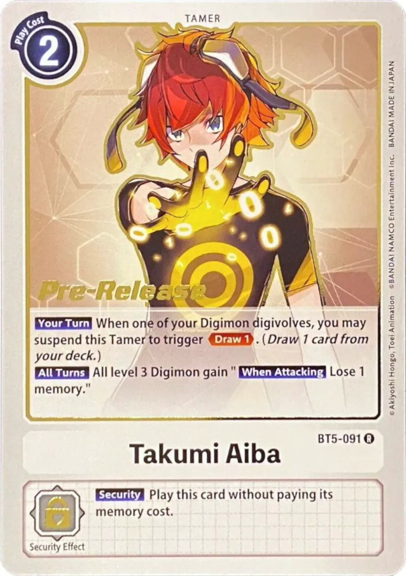 Takumi Aiba [Bt5-091] [Battle Of Omni Pre-Release Promos] 1
