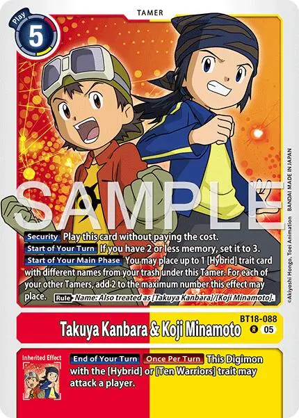 Takuya Kanbara & Koji Minamoto [Bt18-088] (Reprint) [Advanced Booster Digimon Generation] 1