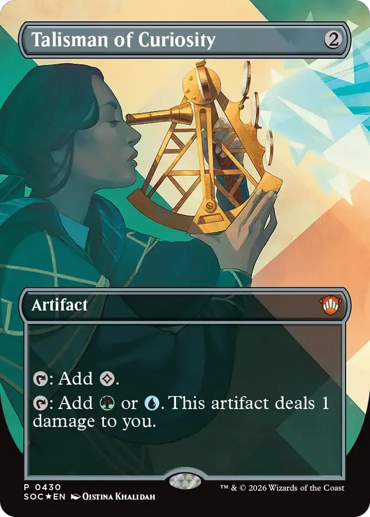 Talisman Of Curiosity (Borderless) [Secrets Of Strixhaven Commander] 1