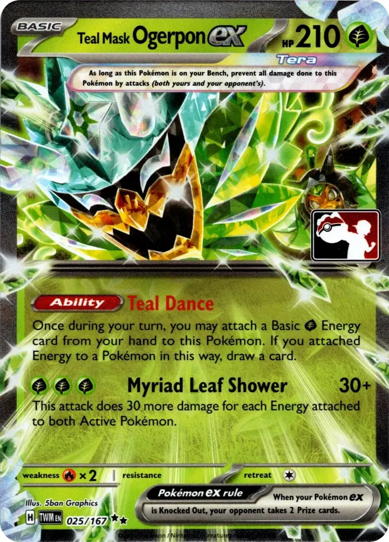 Teal Mask Ogerpon Ex (025/167) (Prize Pack Series 7) [Prize Pack Series Seven] 1
