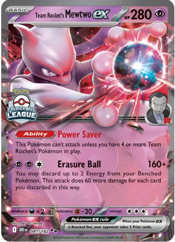 Team Rocket's Mewtwo Ex (081/182) [League & Championship Cards] 1