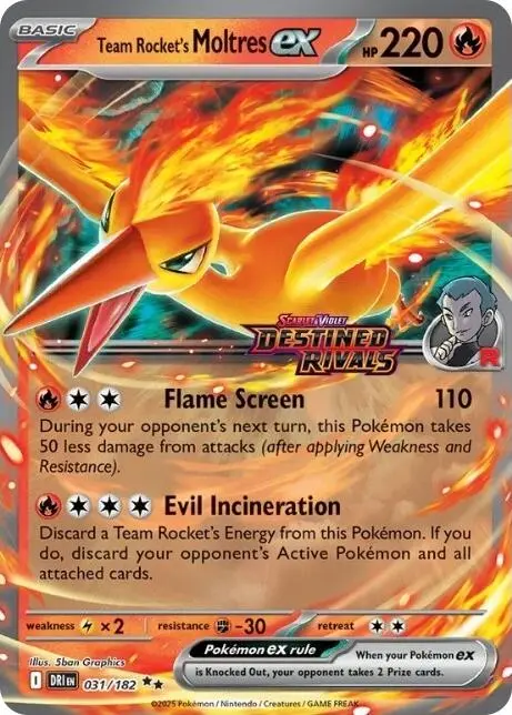 Team Rocket's Moltres Ex (031/182) (Destined Rivals Stamp) [Miscellaneous Cards] 1
