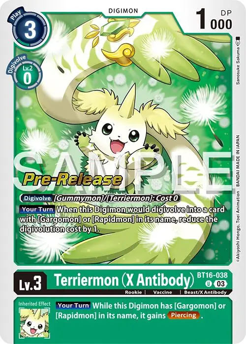 Terriermon (X Antibody) [Bt16-038] [Beginning Observer Pre-Release Promos] 1