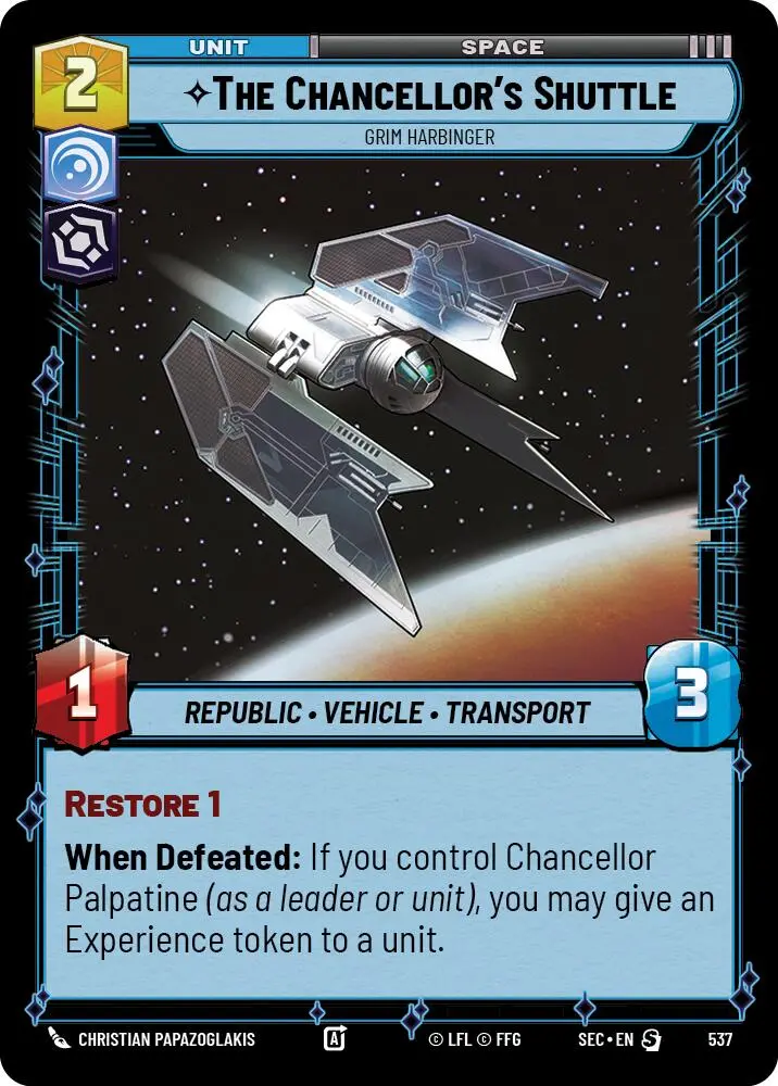 The Chancellor's Shuttle - Grim Harbinger (Foil) (537) (537) [Secrets Of Power] 1