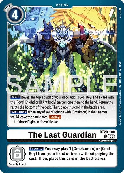 The Last Guardian [Bt20-100] (Foil Reprint) [Advanced Booster Digimon Generation] 1