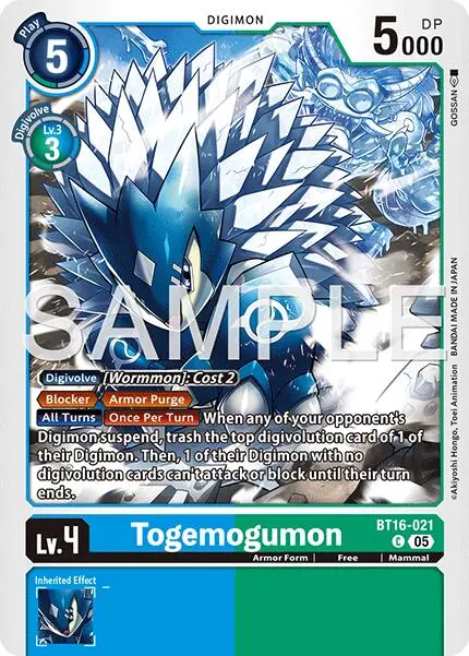 Togemogumon [Bt16-021] (Foil Reprint) [Advanced Booster Digimon Generation] 1
