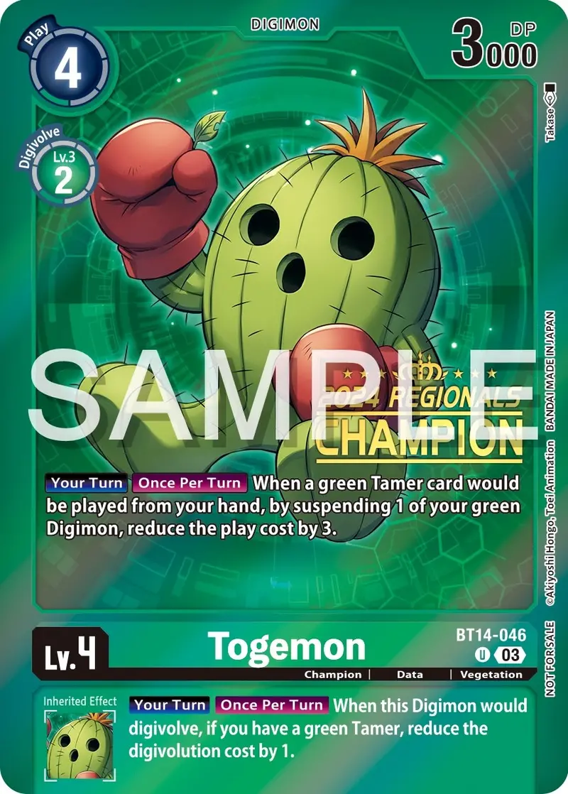 Togemon [Bt14-046] (2024 Regionals Champion) [Blast Ace Promos] 1