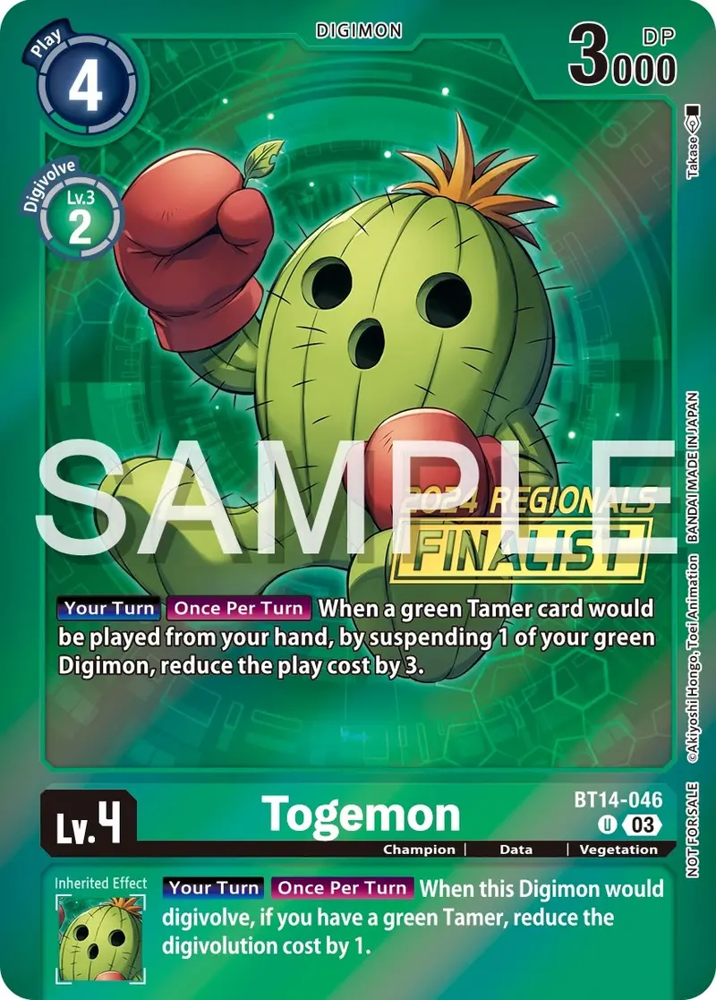 Togemon [Bt14-046] (2024 Regionals Finalist) [Blast Ace Promos] 1