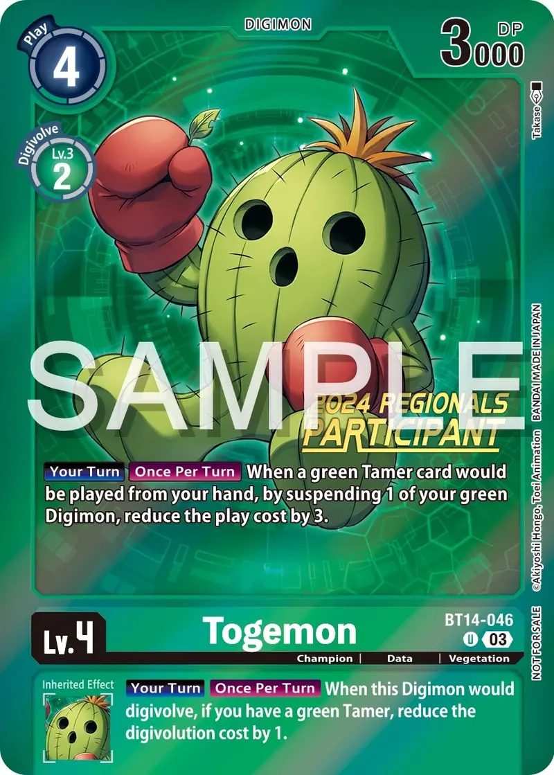 Togemon [Bt14-046] (2024 Regionals Participant) [Blast Ace Promos] 1