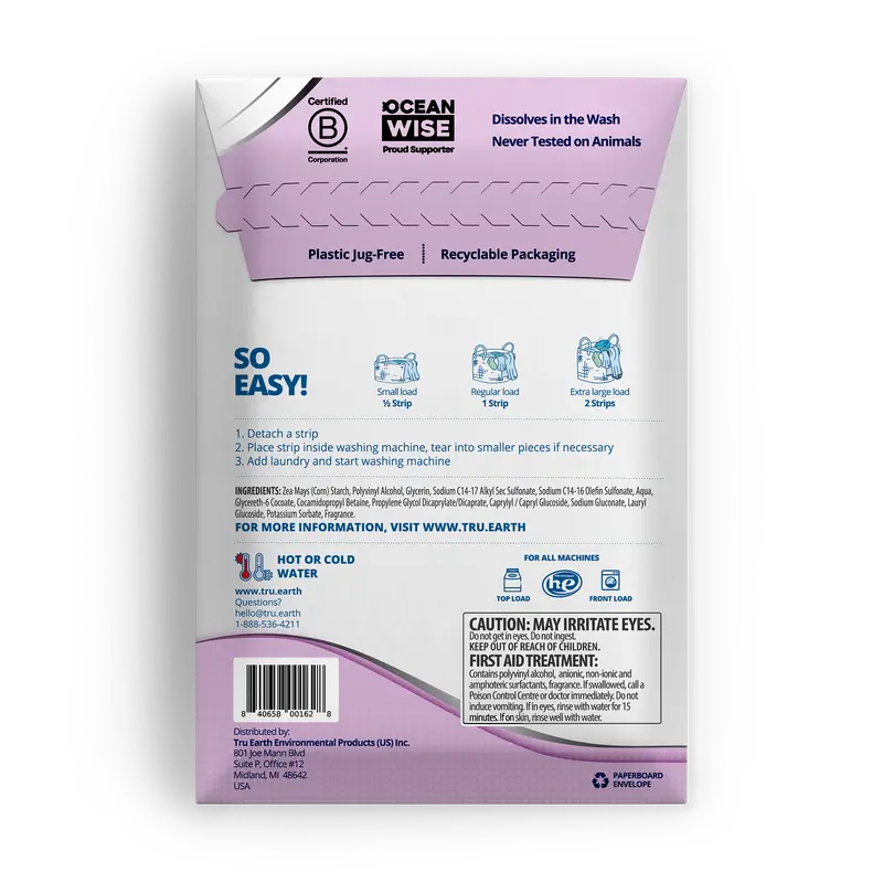 Tru Earth Platinum Laundry Detergent - Lilac Breeze / 64 Strips 2