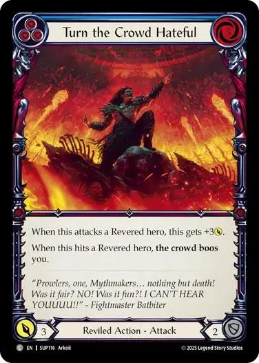 Turn The Crowd Hateful (Blue) [Sup116] (Super Slam)  Rainbow Foil 1