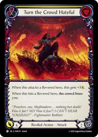 Turn The Crowd Hateful (Yellow) [Sup115] (Super Slam)  Rainbow Foil 1