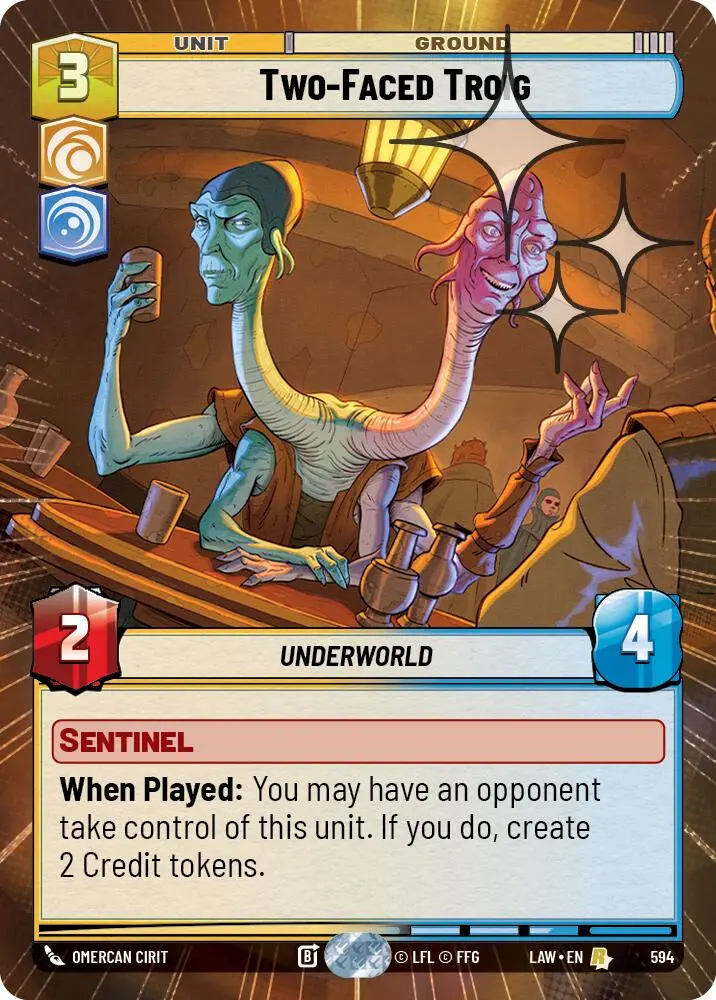 Two-Faced Troig - (594) (Hyperspace Foil) (594) [A Lawless Time] 1