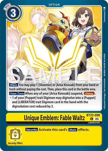 Unique Emblem: Fable Waltz [Bt22-098] [Cyber Eden] 1
