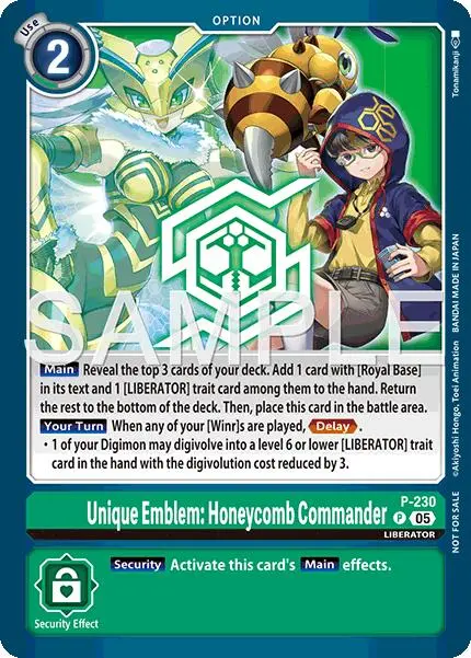Unique Emblem: Honeycomb Commander [P] (Dawn Of Liberator Box Topper) [Promotional Cards] 1