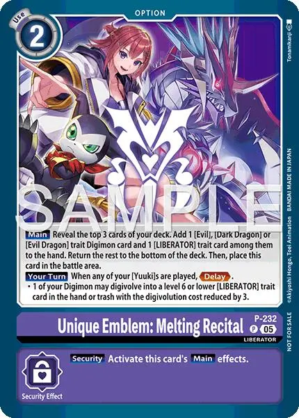 Unique Emblem: Melting Recital [P-232] (Dawn Of Liberator Box Topper) [Promotional Cards] 1