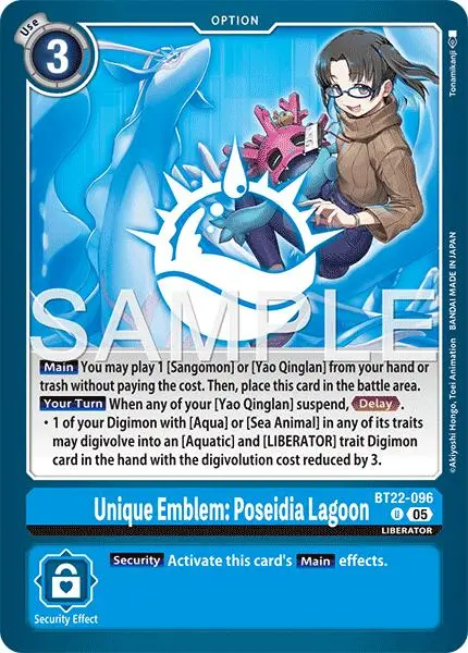 Unique Emblem: Poseidia Lagoon [Bt22-096] [Cyber Eden] 1