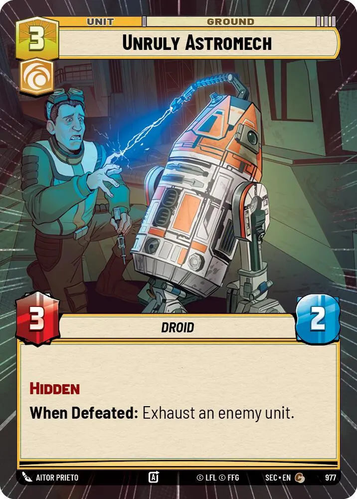 Unruly Astromech (977) (Hyperspace Foil) (977) [Secrets Of Power] 1