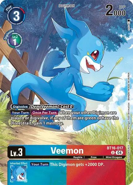 Veemon [Bt16-017] (Legend Pack 2024) [Beginning Observer] 1