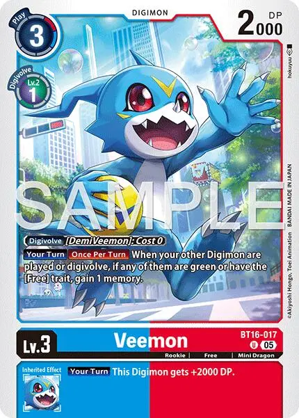 Veemon [Bt16-017] (Reprint) [Advanced Booster Digimon Generation] 1