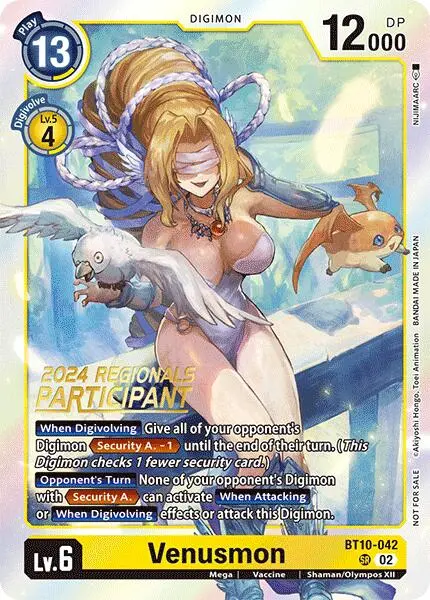Venusmon [Bt10-042] (2024 Regionals Participant) [Xros Encounter] 1