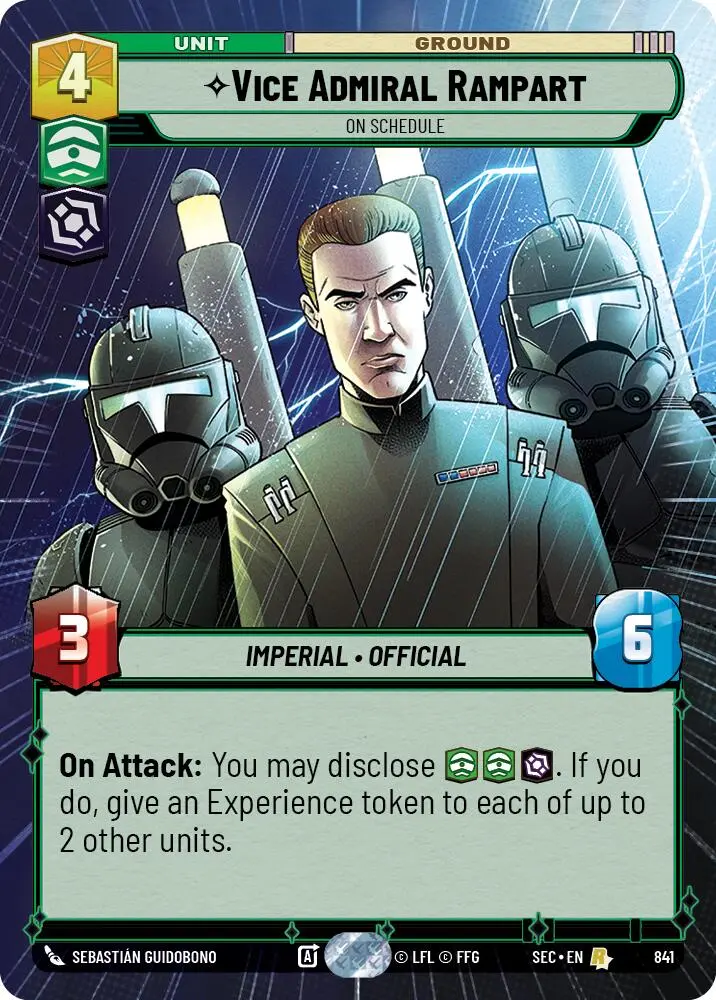 Vice Admiral Rampart - On Schedule (Hyperspace Foil) (841) (841) [Secrets Of Power] 1