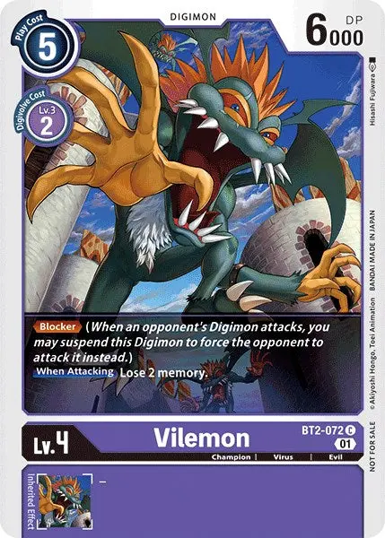 Vilemon [Bt2-072] (Tamer Party Vol. 4 Promo) [Release Special Booster Ver.1.0 Promos] 1